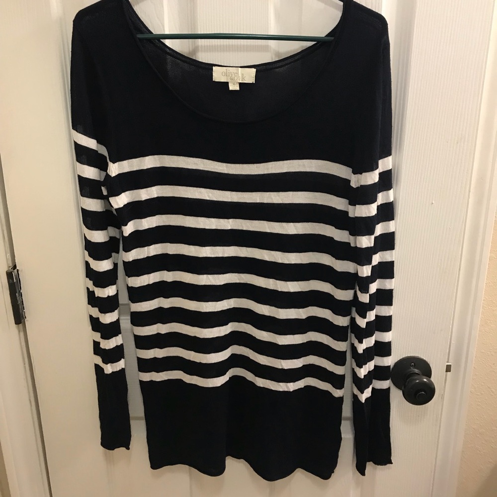 Navy white striped light sweater
